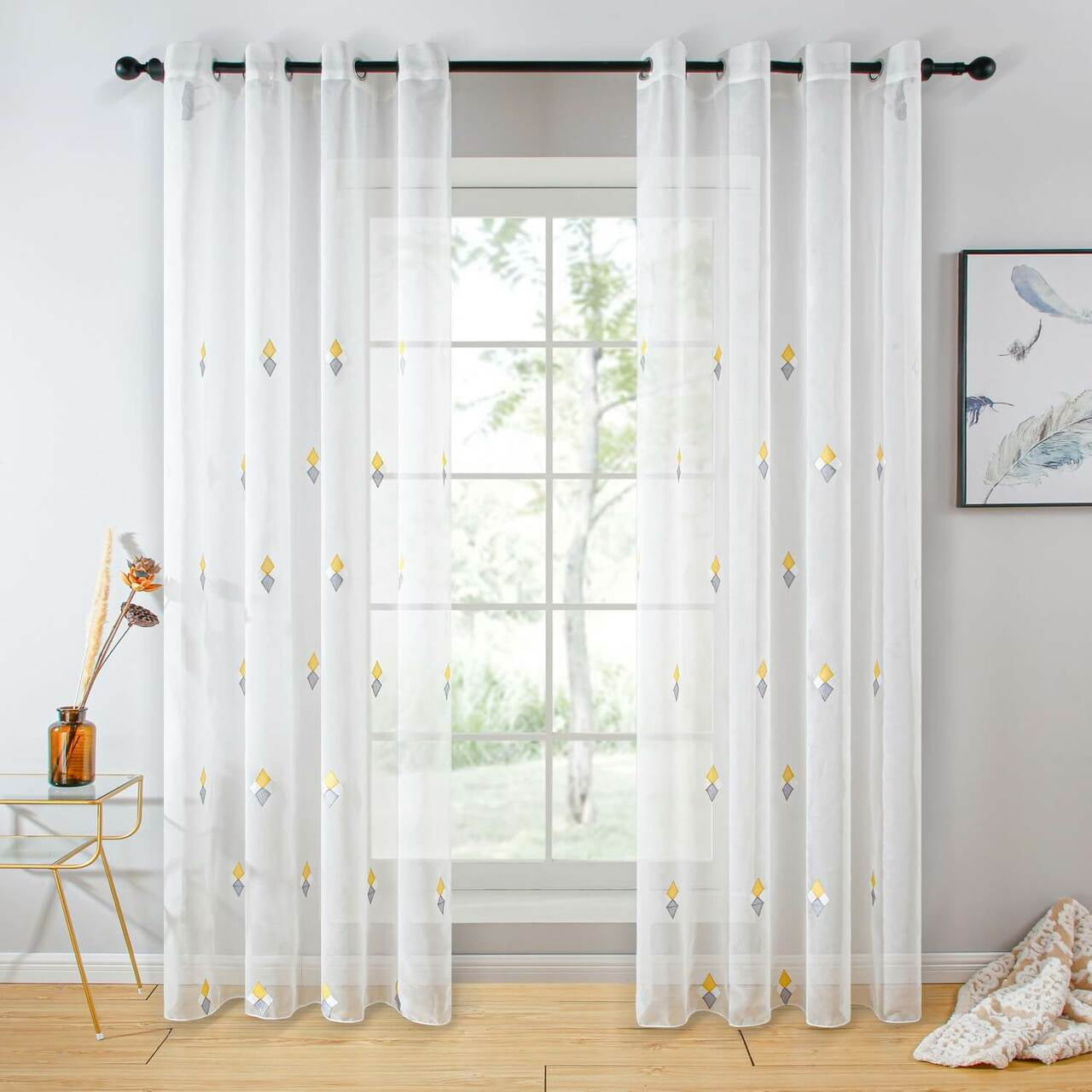 Calabria - Sheer Curtain Panel, White - Tall