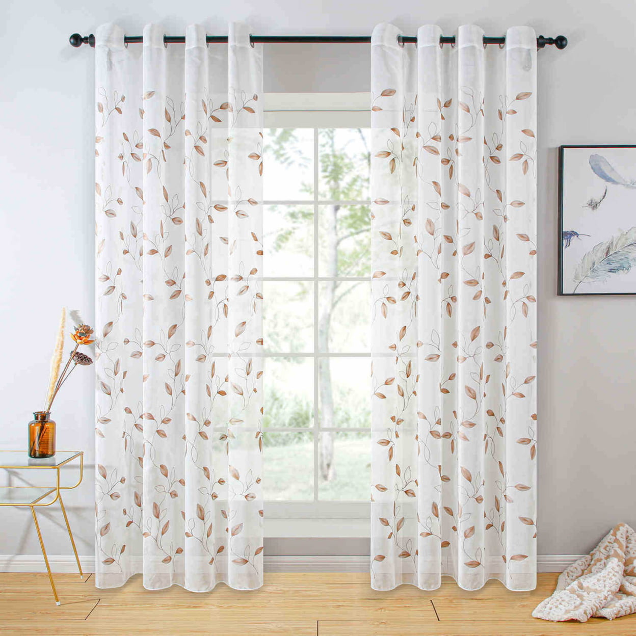 Valencia - Sheer Curtain Panel, White - Tall