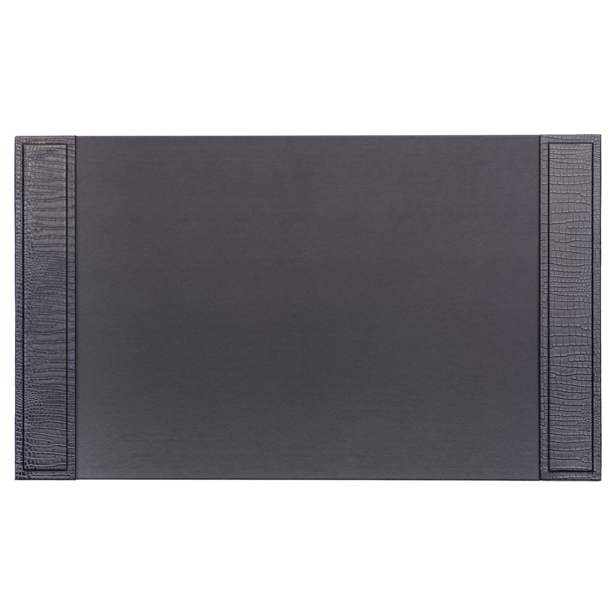 PR-2201 Black Crocodile Embossed Leather Side-Rail Desk Pad/Desk Protector, 34 in. x 20