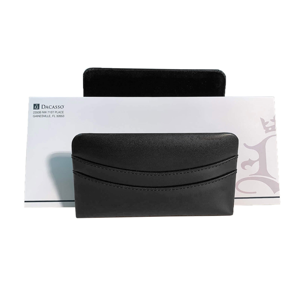 AG-1008 Classic Black Leather Letter Holder