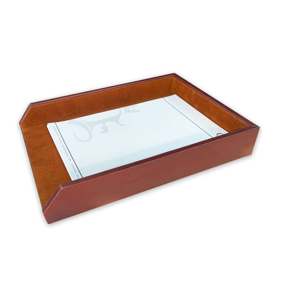 AG-3001 Mocha Leather Letter Tray
