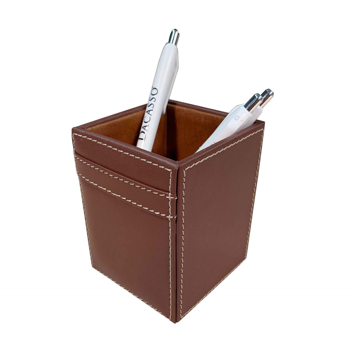AG-3210 Rustic Brown Leather Pencil Cup