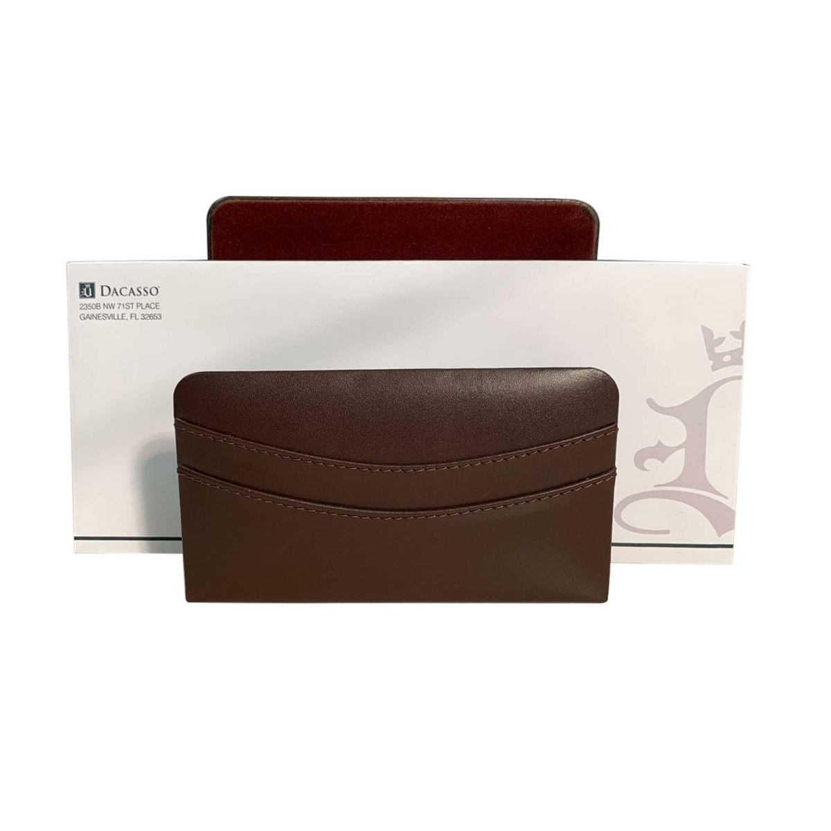 AG-3408 Chocolate Brown Leather Letter Holder