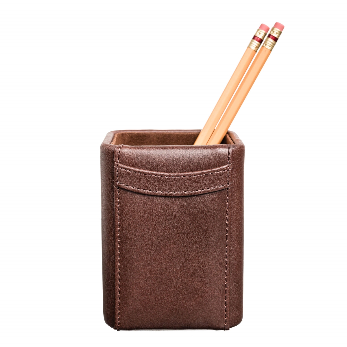 AG-3410 Chocolate Brown Leather Pencil Cup