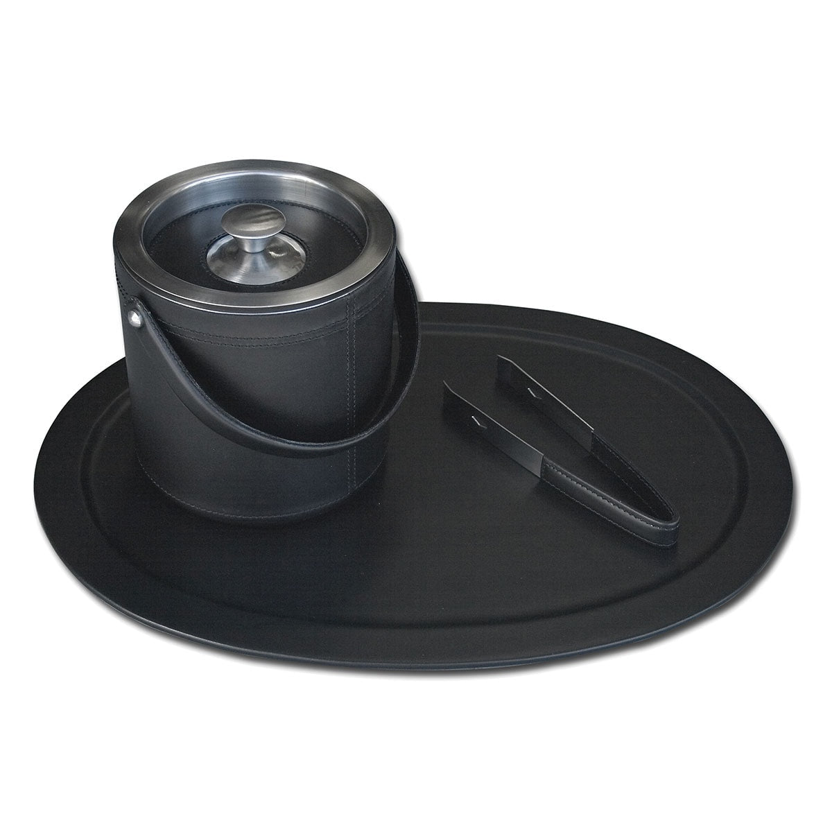Picture of Dacasso  DF-1049 Classic Black Leather 3-Piece Ice Bucket Set
