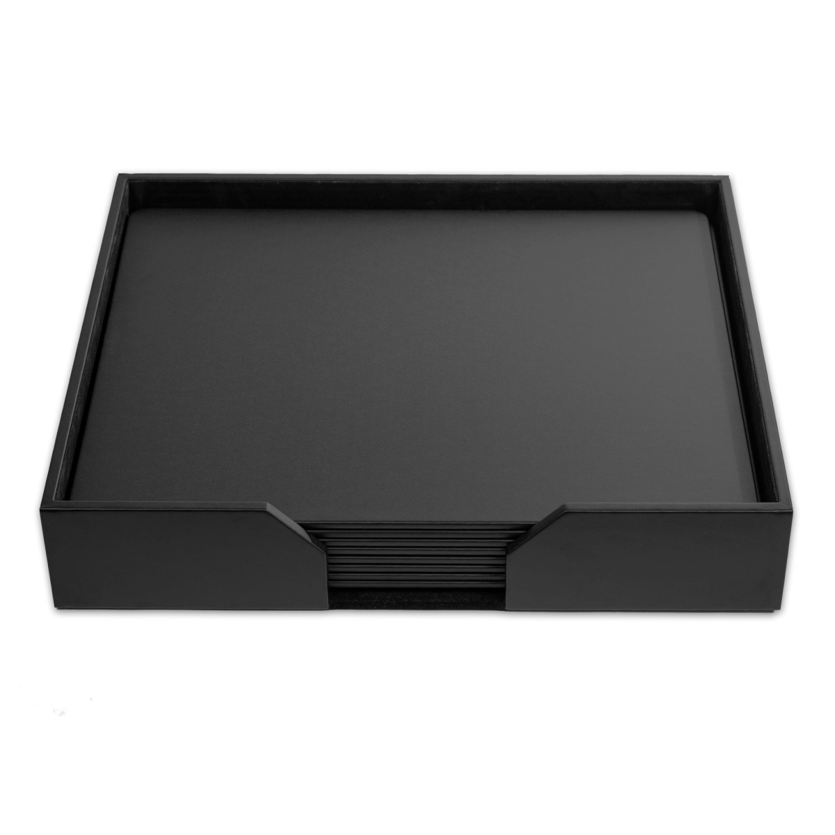 DF-1077 8 Seat Black Leatherette Conference Room Set, 20 x 16 Size Pads