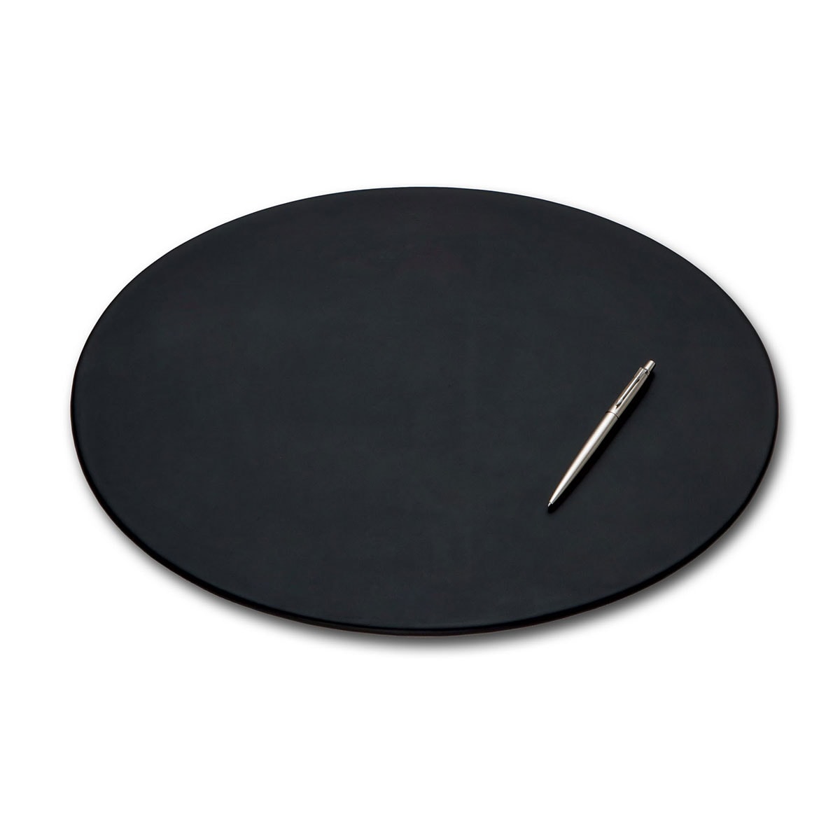 PR-1014 Classic Black Leather 17 in. x 14 in. Oval Conference Pad