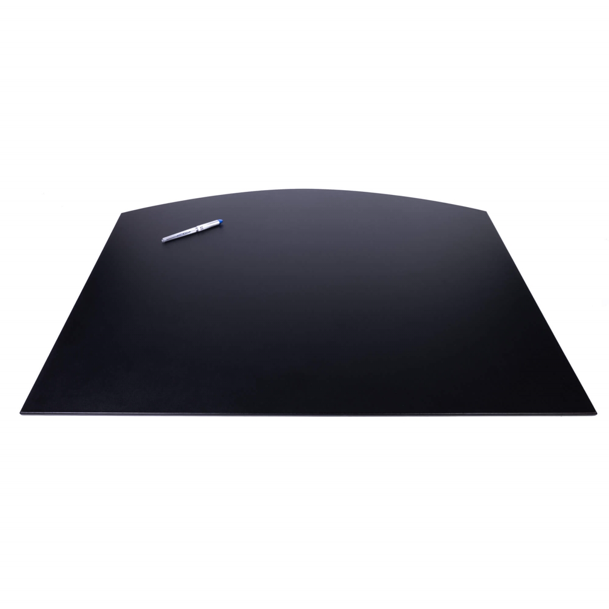 PR-1022 Classic Black Leather 34 in. x 24 in. Arched Desk Mat without Side-Rails