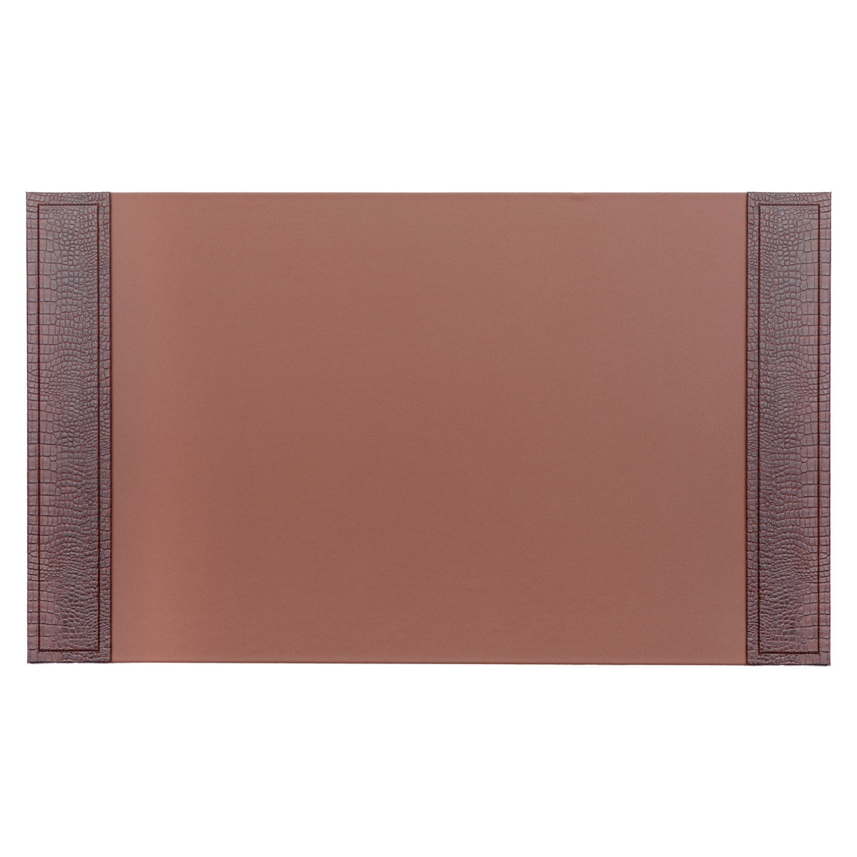 PR-2001 Brown Crocodile Embossed Leather 34 in. x 20 in. Side-Rail Desk Pad