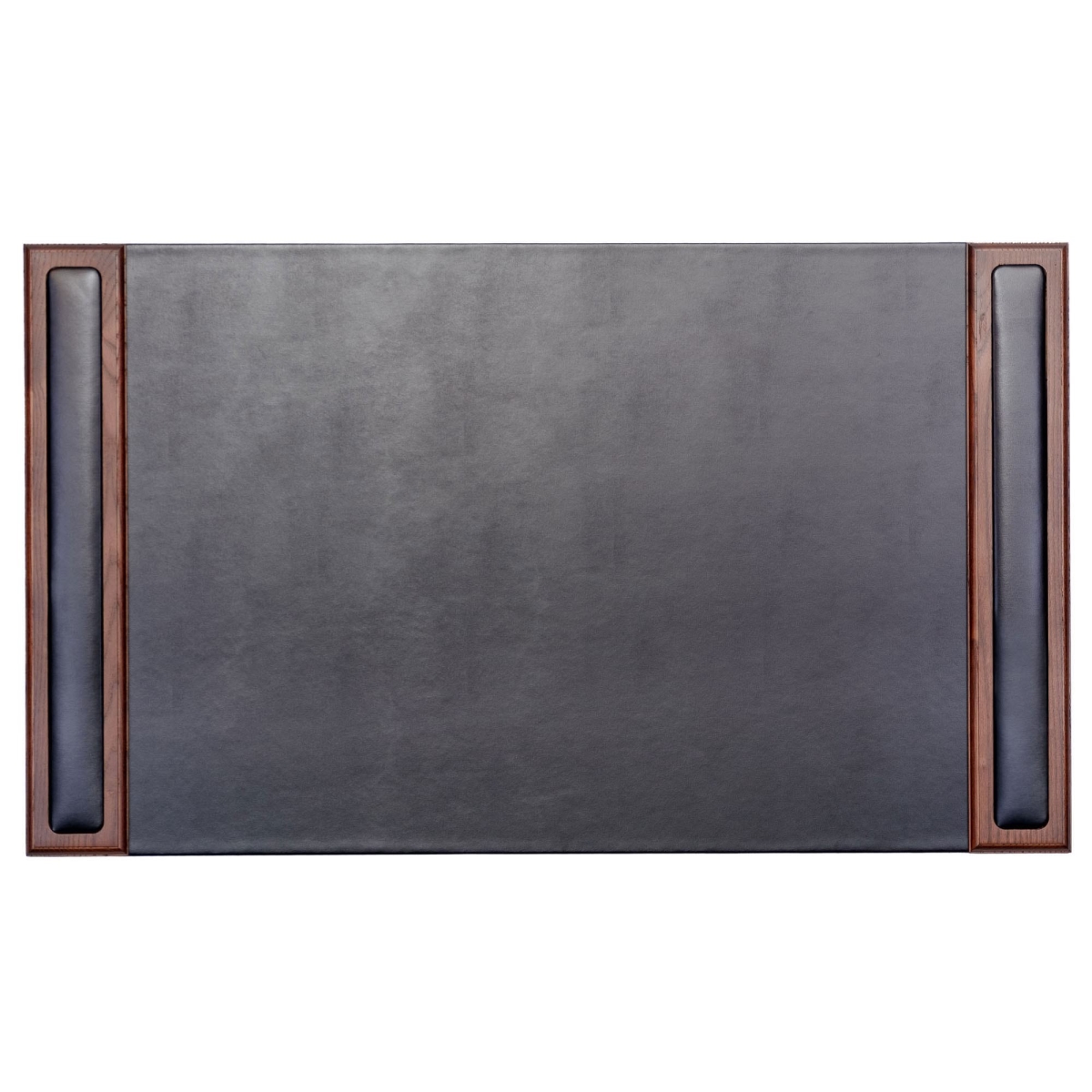 PG-8401 Walnut & Black Leather 34 in. x 20 in. Side-Rail Desk Pad