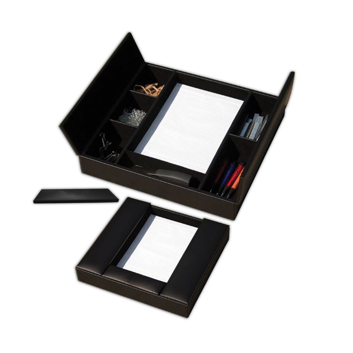 AC-1090 Black Leather Enhanced Conference Room Organizer