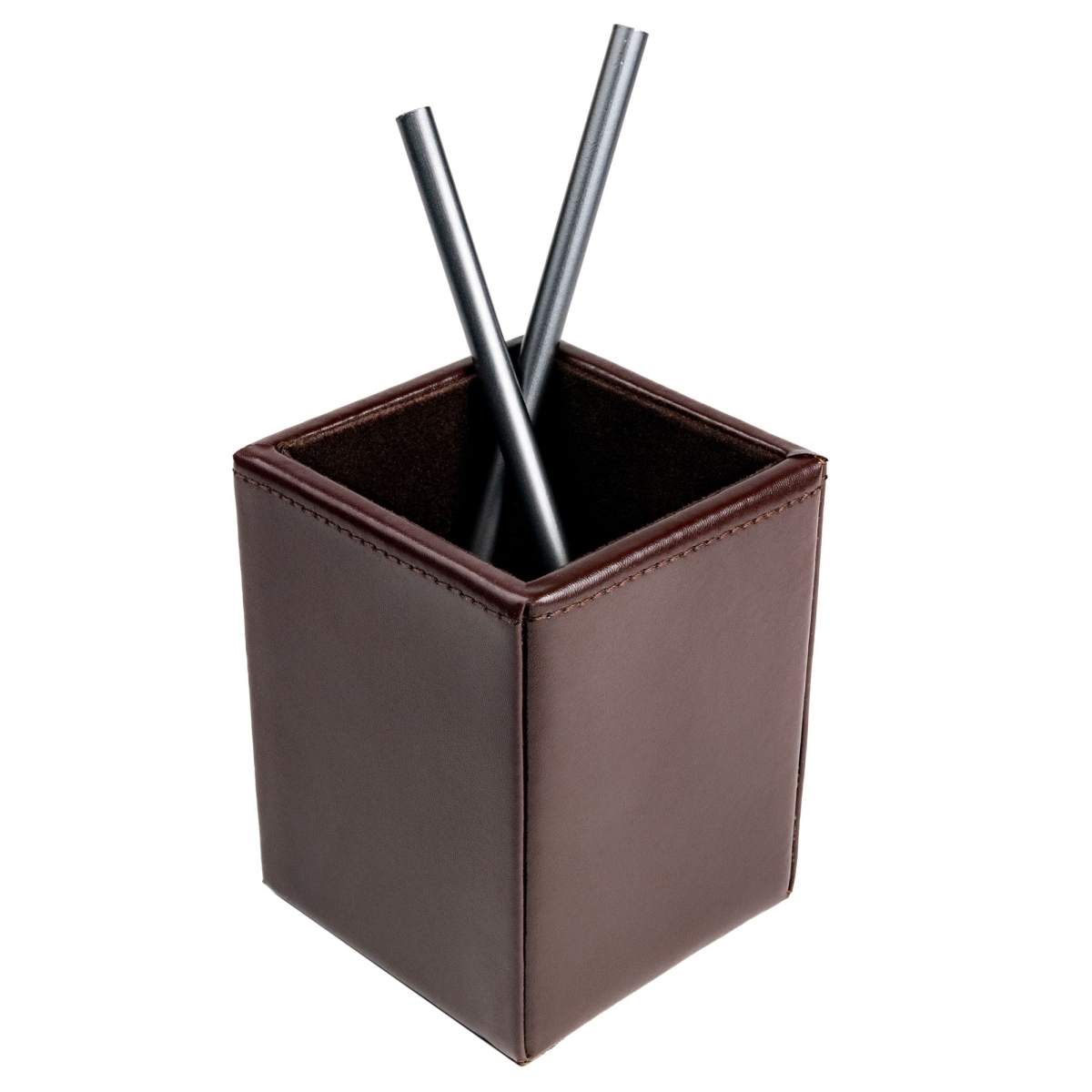 AC-3610 Dark Brown Bonded Leather Pencil Cup