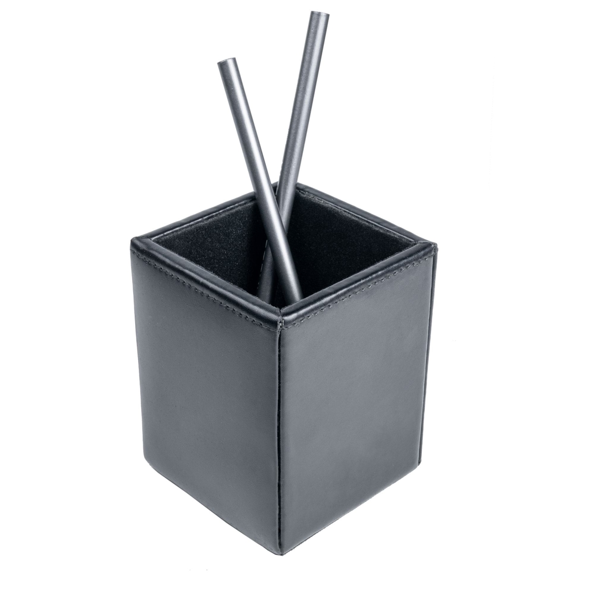 AC-1410 Black Bonded Leather Pencil Cup
