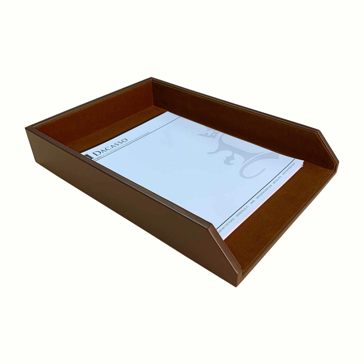 AC-3405 Chocolate Brown Leather Legal-Size Tray