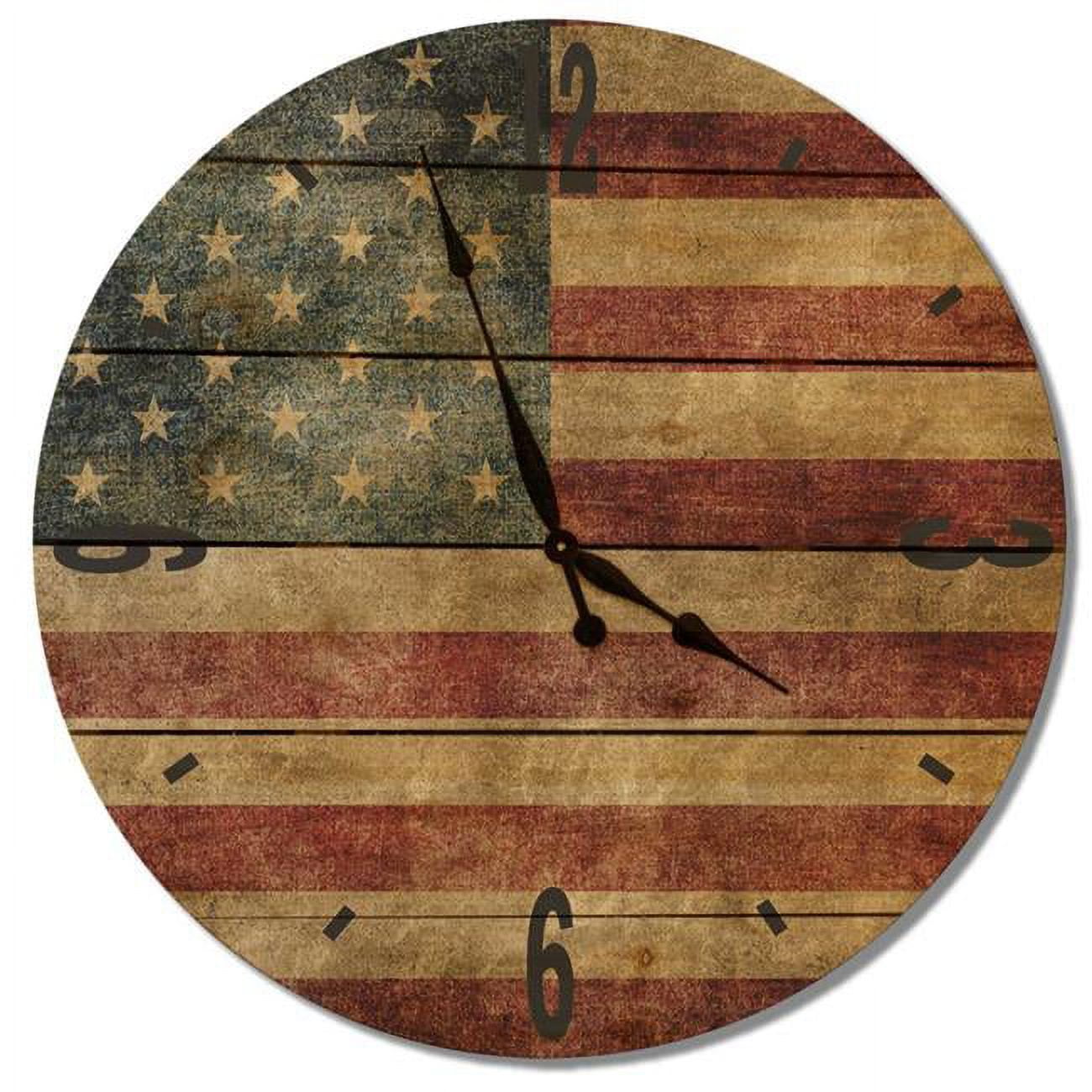 Picture of Day Dream RFC30 30 in. Rustic Flag wood Wall Clock