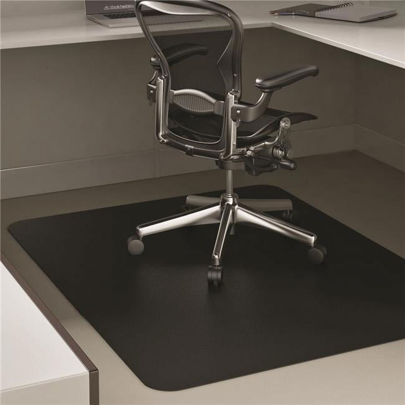 EconoMat Textured Non-Studded Rectangle Chair Mat, Black - 45 x 53 in.