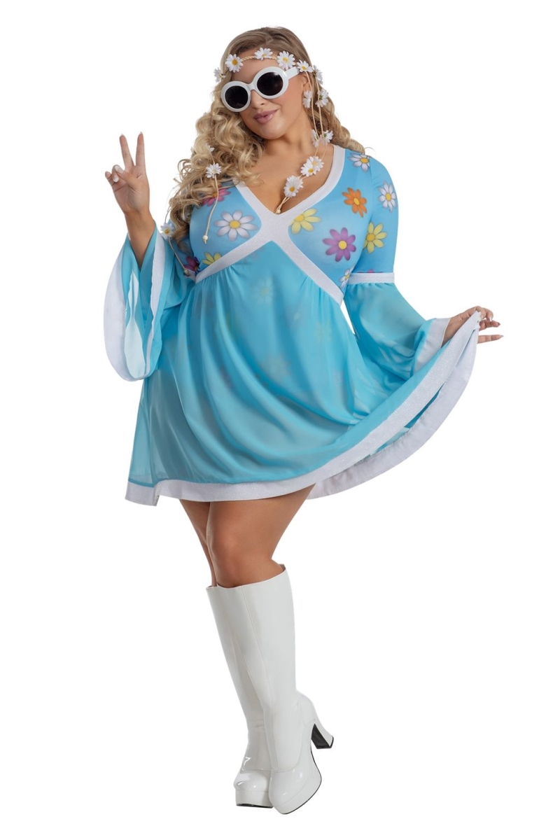 S2056X-CST-4X  Plus Flower Power Costume for Womens - 4X