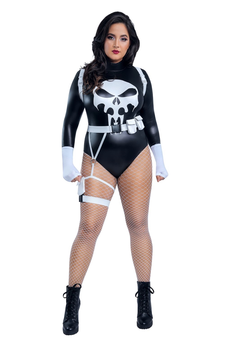 S6114X-CST-2X  Plus The Punishing One Costume for Womens - 2X