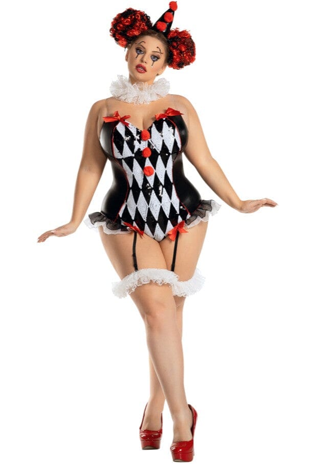 PK2154X-CST-2X Womens Plus Dark Harlequin Costume - 2X