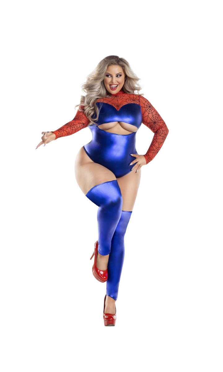 PK2311X-CST-1X Womens Plus Spiderweb Hero Costume - 1X