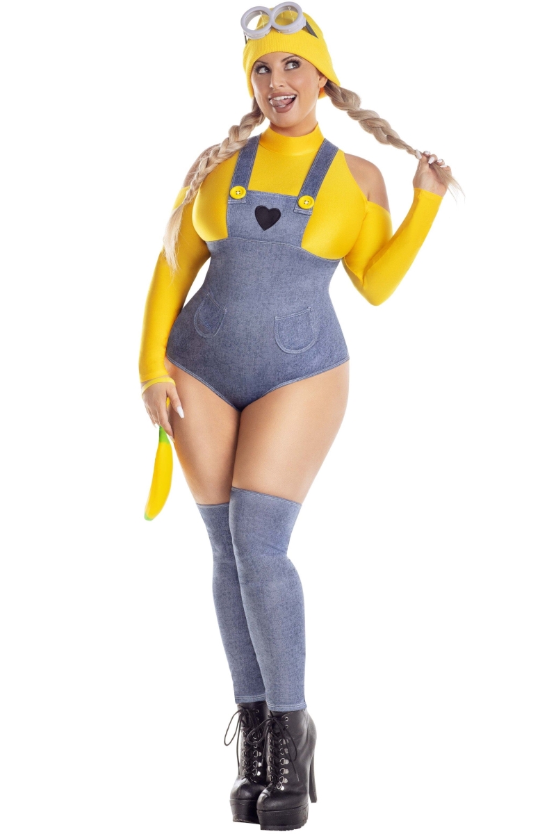 PK2447X-CST-2X Womens Plus Yellow Henchbabe Costume - 2X