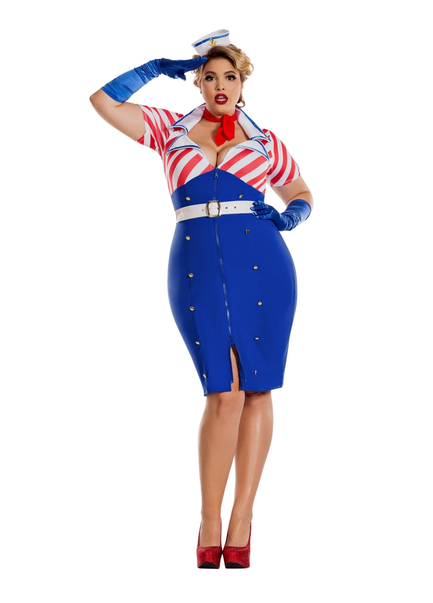 S7116X-CST-2X  Plus Pin Up Sailor Costume for Womens - 2x