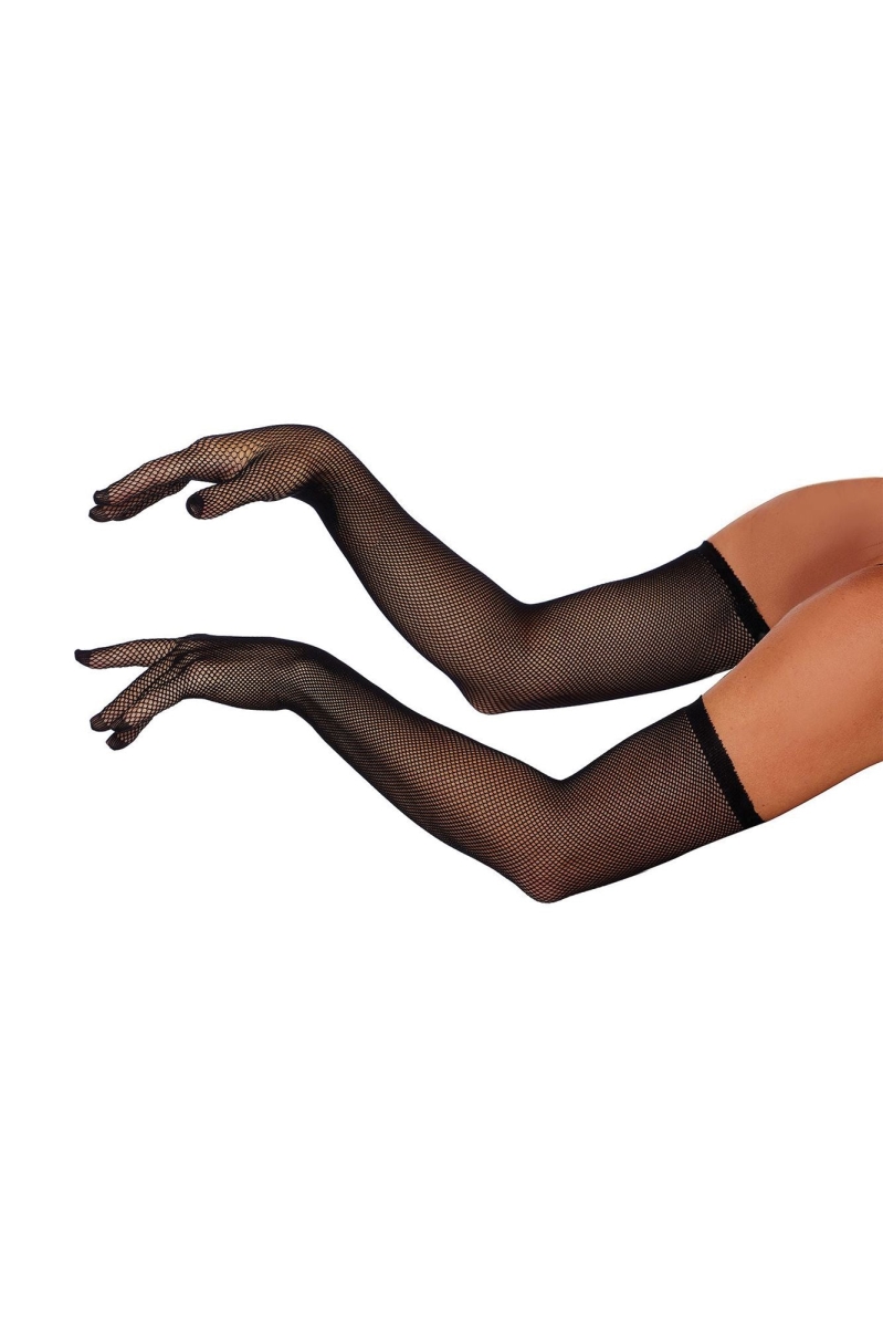 Dreamgirl 13356-BLK-OS Fishnet Gloves Costume for Womens, Black - One Size