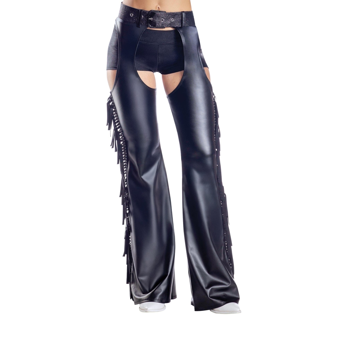 Dreamgirl 13833-RED-M Fringe Chaps Costume for Womens, Red - Medium