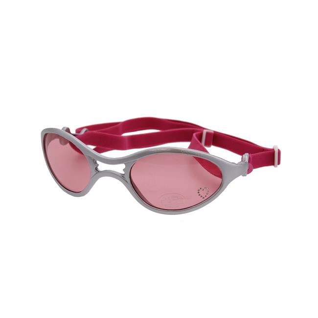 Picture of Doggles SGRBLG-18 K9 Optix Rubber Sunglasses for Dogs, Silver Frame & Pink Lens - Large