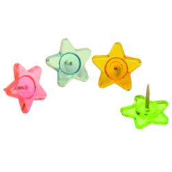 Picture of Baumgartens Star Shaped Star Shaped Pushpins 16 Pack ASSORTED Colors (29840)