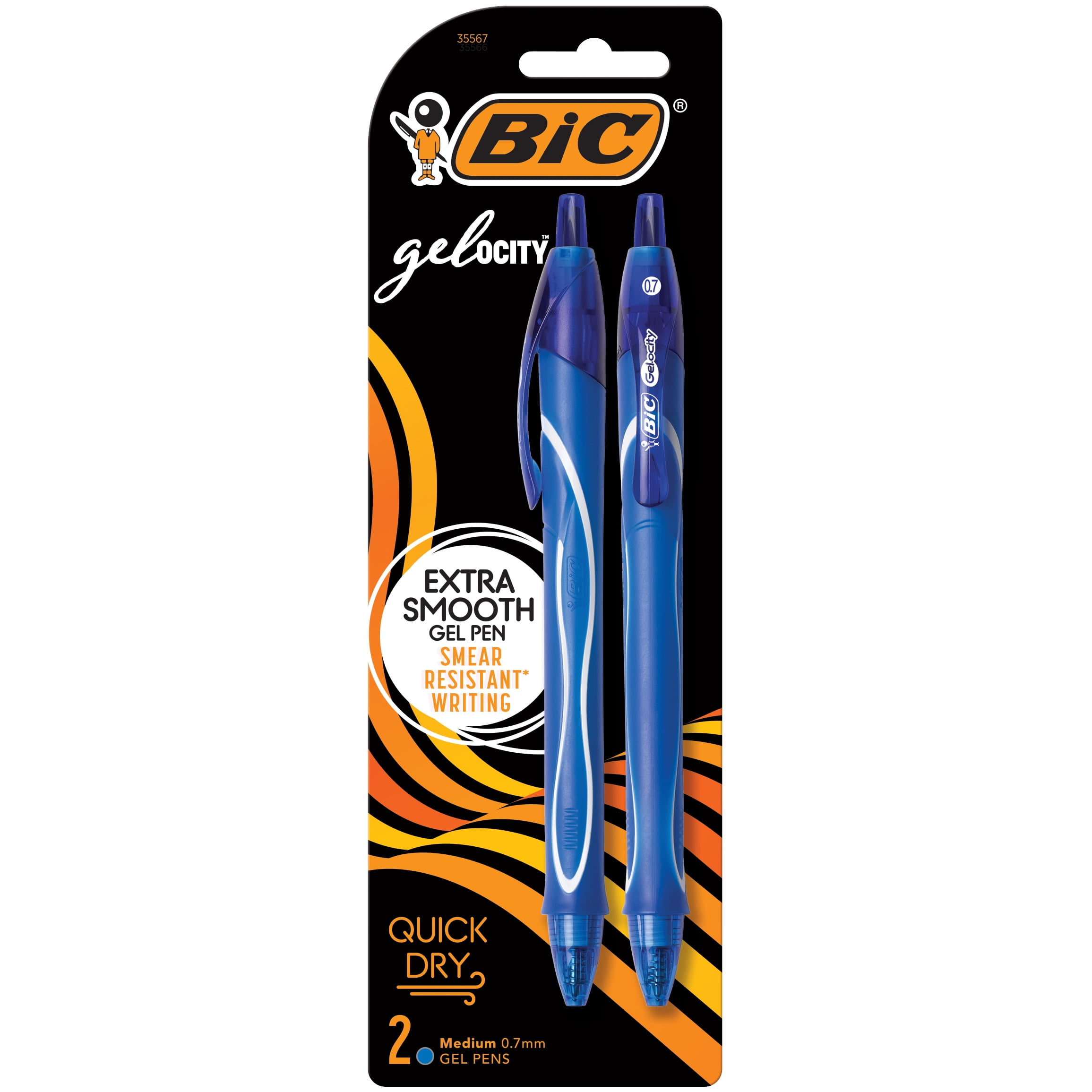 Picture of Bic RGLCGP21-BLU Gel-ocity Retractable Quick Dry Gel Pen&#44; Pack of 2