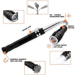 Picture of 3P Experts 6.75 in. Telescoping Magnetic LED Flashlight  Black           