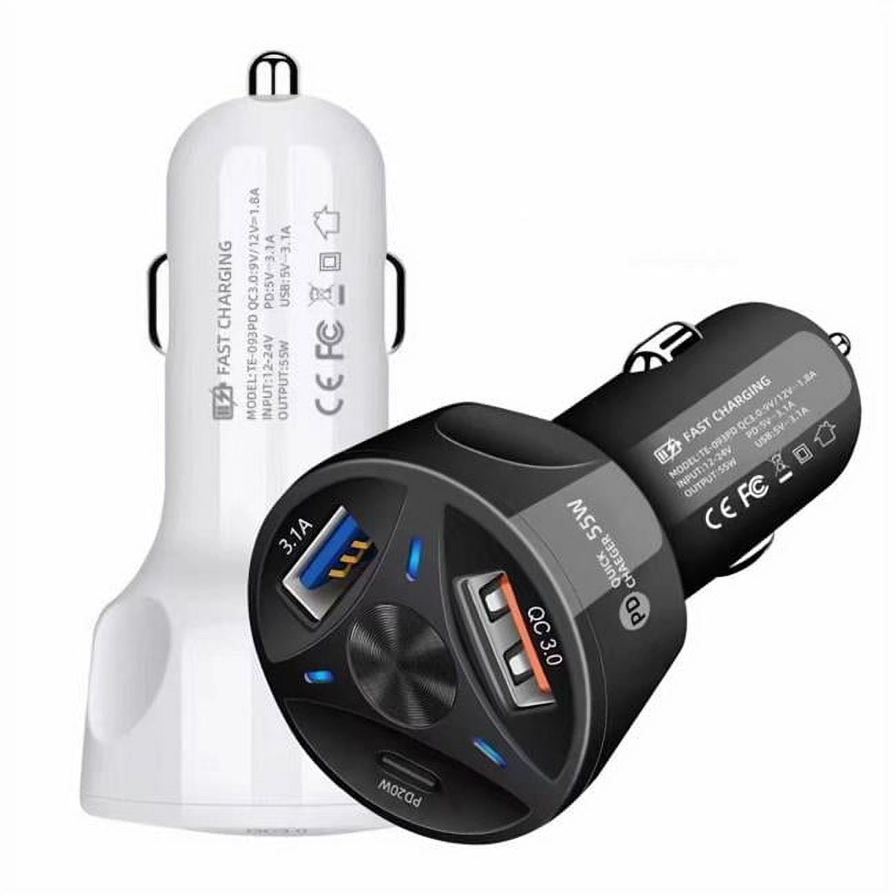 Picture of 3P Experts 3PX-CARCRGUSBC-WHT Car Charger with C Type & USB&#44; White
