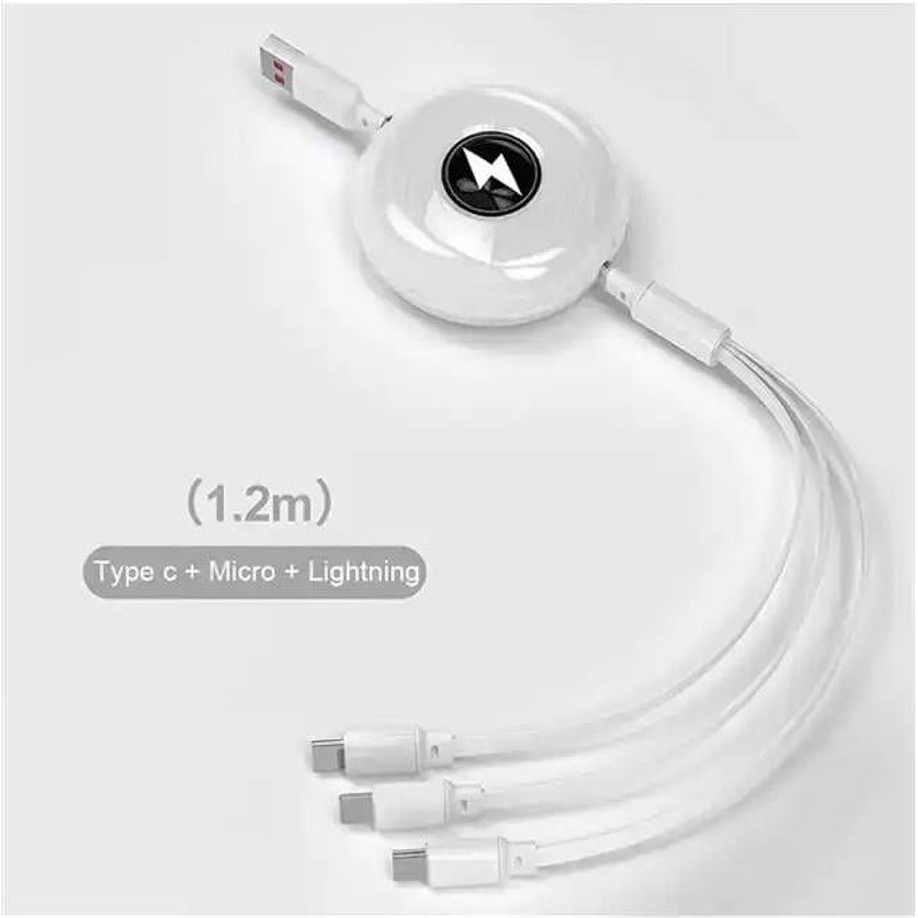 Picture of 3P Experts 3PX-3N1RETRACABLE-WHT 3-in-1 Retractable Charging Cable&#44; White