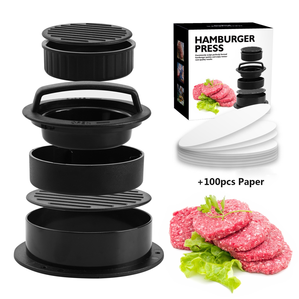 Picture of Seamless Outdoors 810221450009 Seamless Outdoors 3 in 1 Stuffed Hamburger Patty Maker