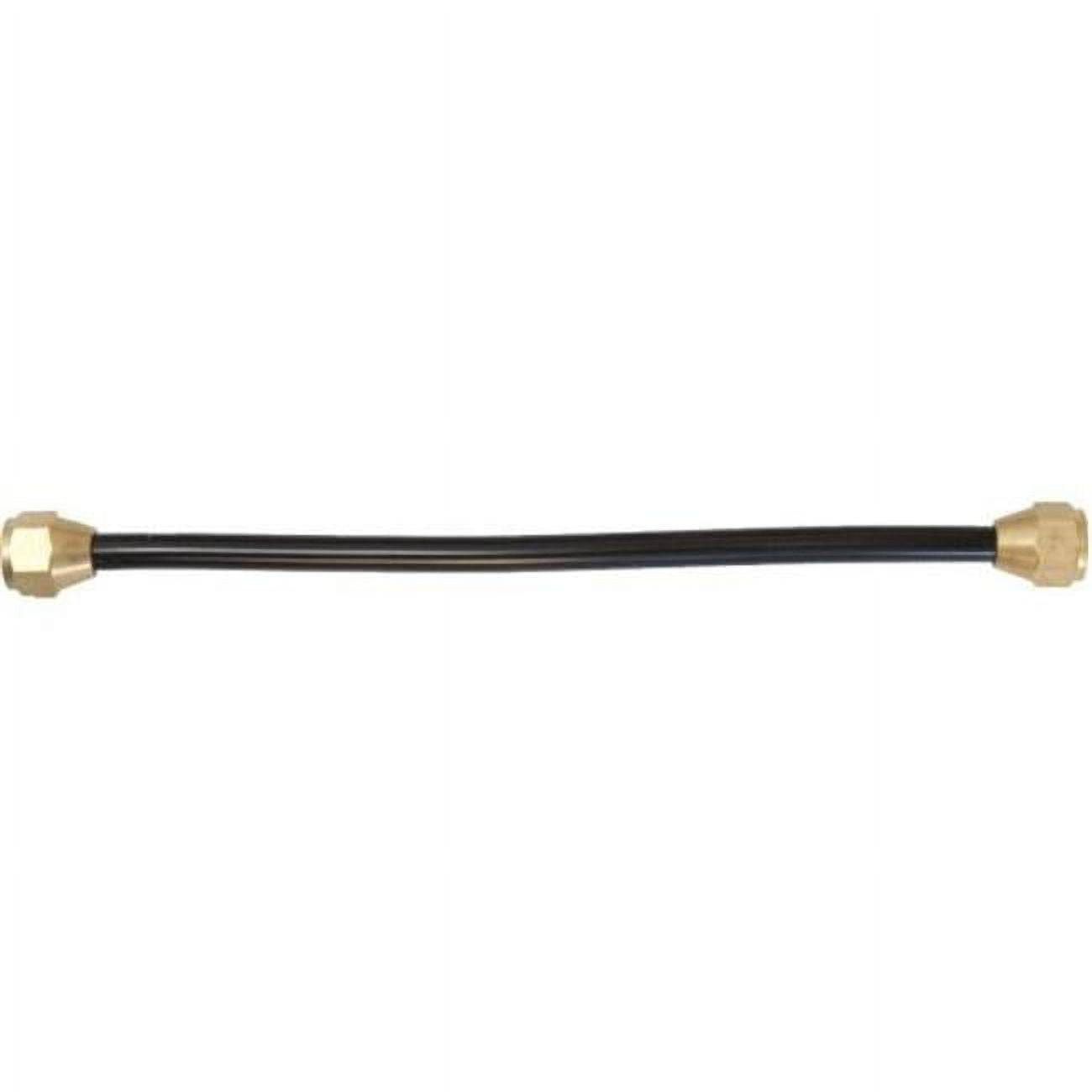 ALUMCON Straight Gas Connector with Solid Brass Fittings on Each End, Black