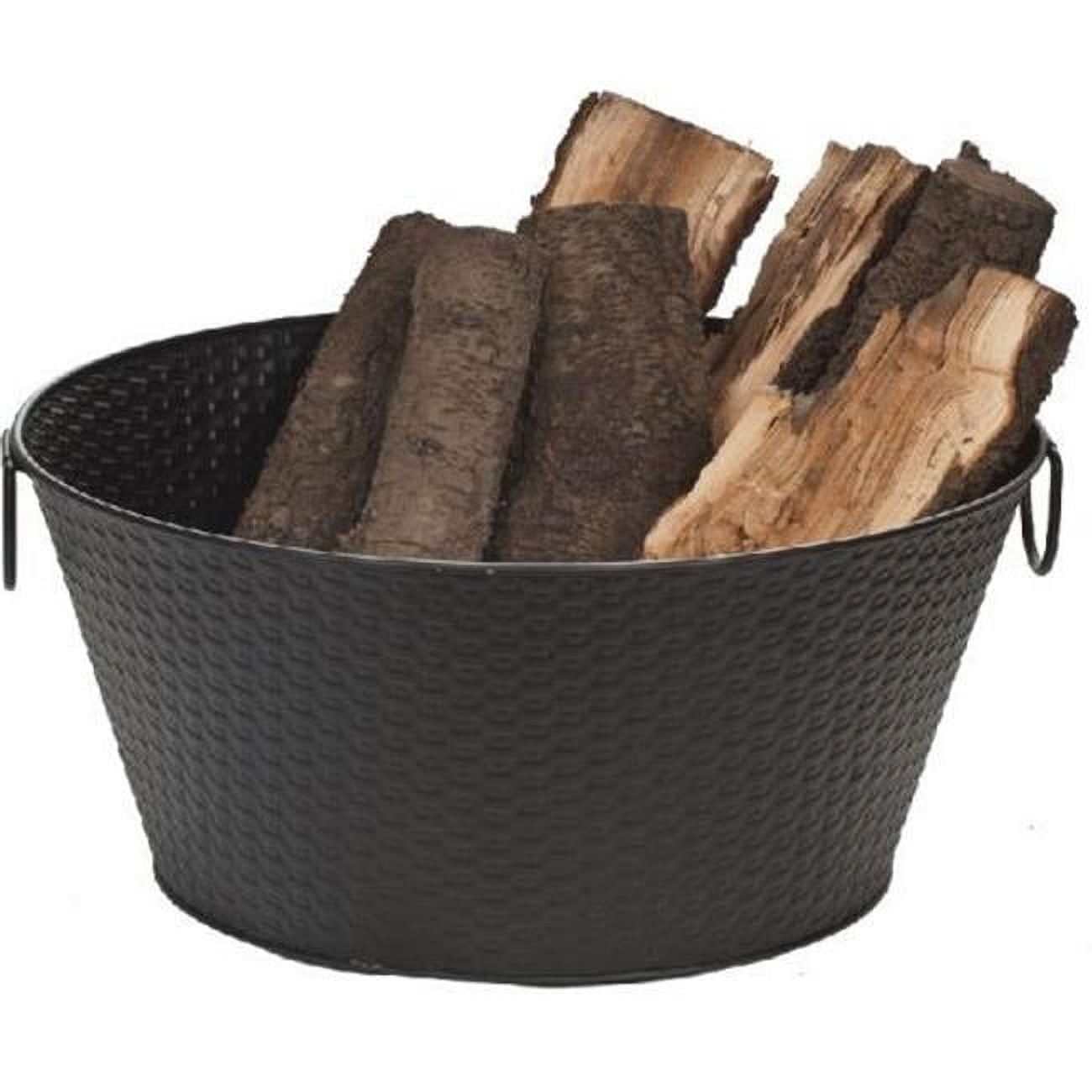 Picture of Dagan 1530 Basket Weave Design Waterproof Log Bucket, Black
