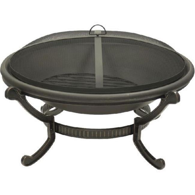 FP-1017 Large Wood Burning Fire Pit with 35 in. Dia. Fire Bowl & 7.5 in. Clearance, Bronze -  Dagan