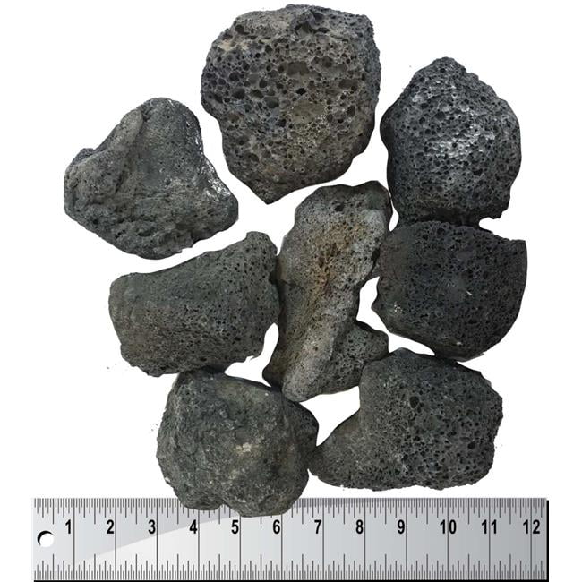 Box of Lava Rock Boulders, Black