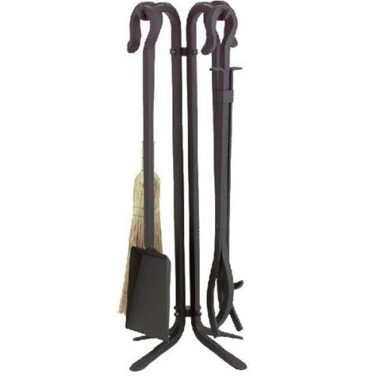 Picture of Dagan 7601 Wrought Iron Fireplace Tool Set - Corn Broom&#44; Black - 5 Piece