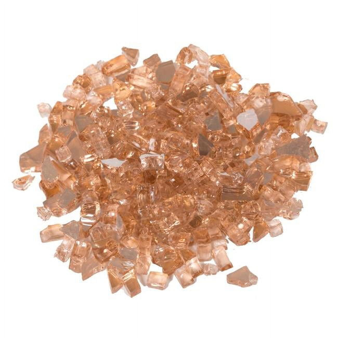 0.25 in. Reflective Fire Glass, Rose