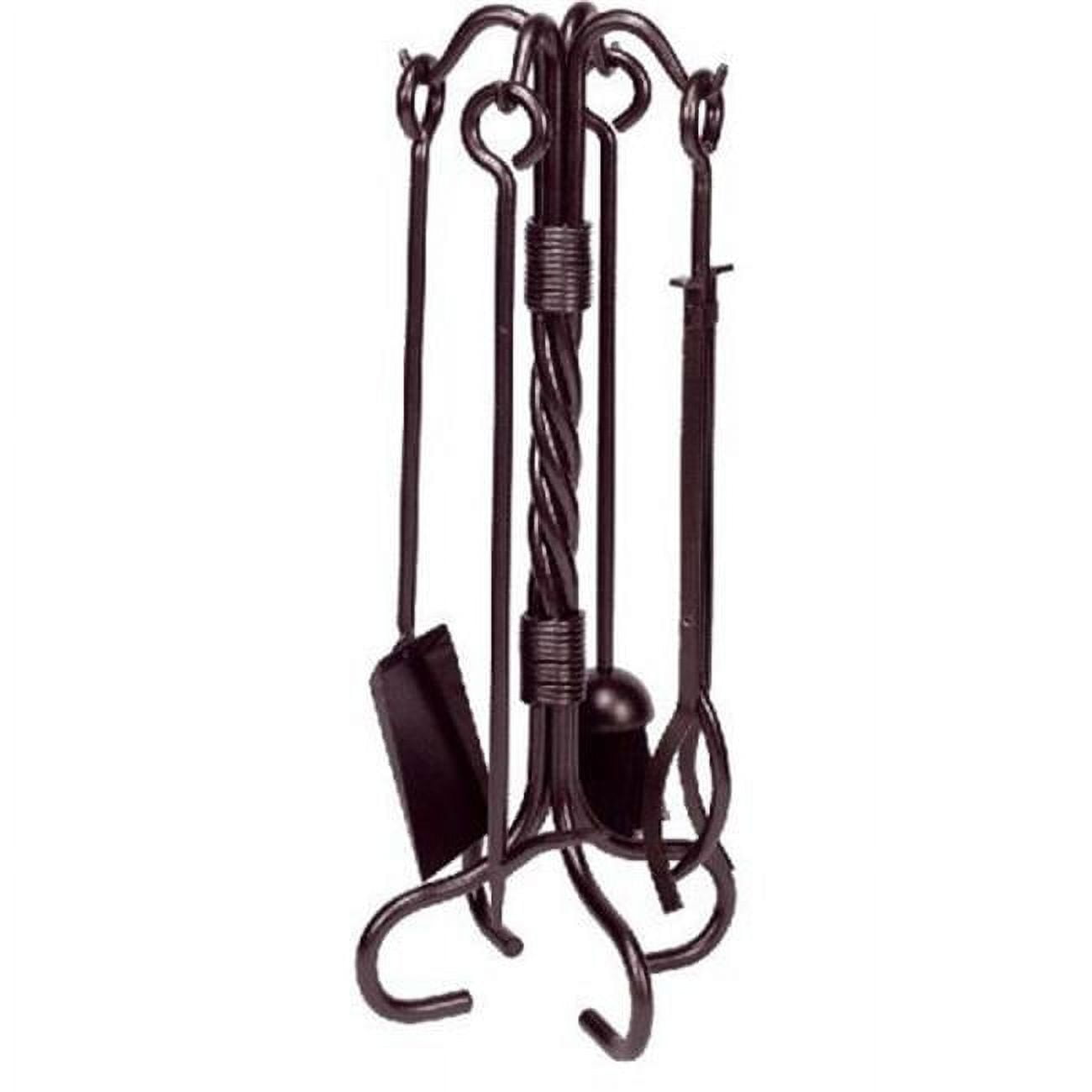 Picture of Dagan AHF302 Wrought Iron Fireplace Tool Set with Twist Handles&#44; Bronze - 5 Piece