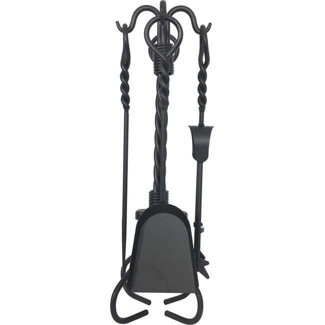 Picture of Dagan 7100BLK Wrought Iron Stove Fireplace Tool Set - Twist Style&#44; Black - 5 Piece