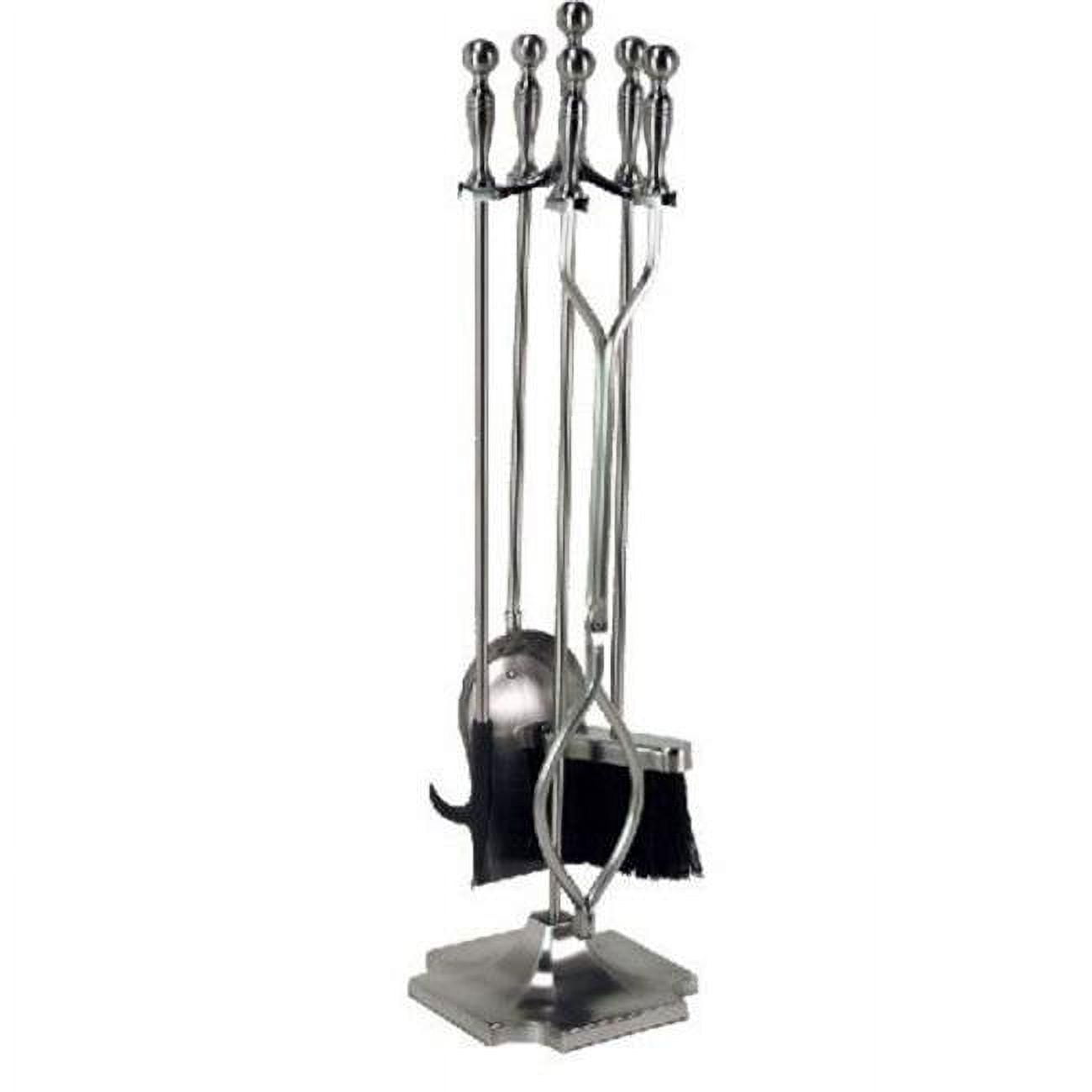 Picture of Dagan 7532 Fireplace Tool Set - Rail on Base&#44; Pewter - 5 Piece
