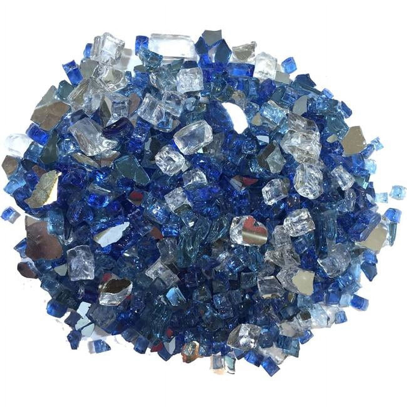 0.25 in. Reflective Fire Glass, Dark Blue, Steel Blue & Crystal