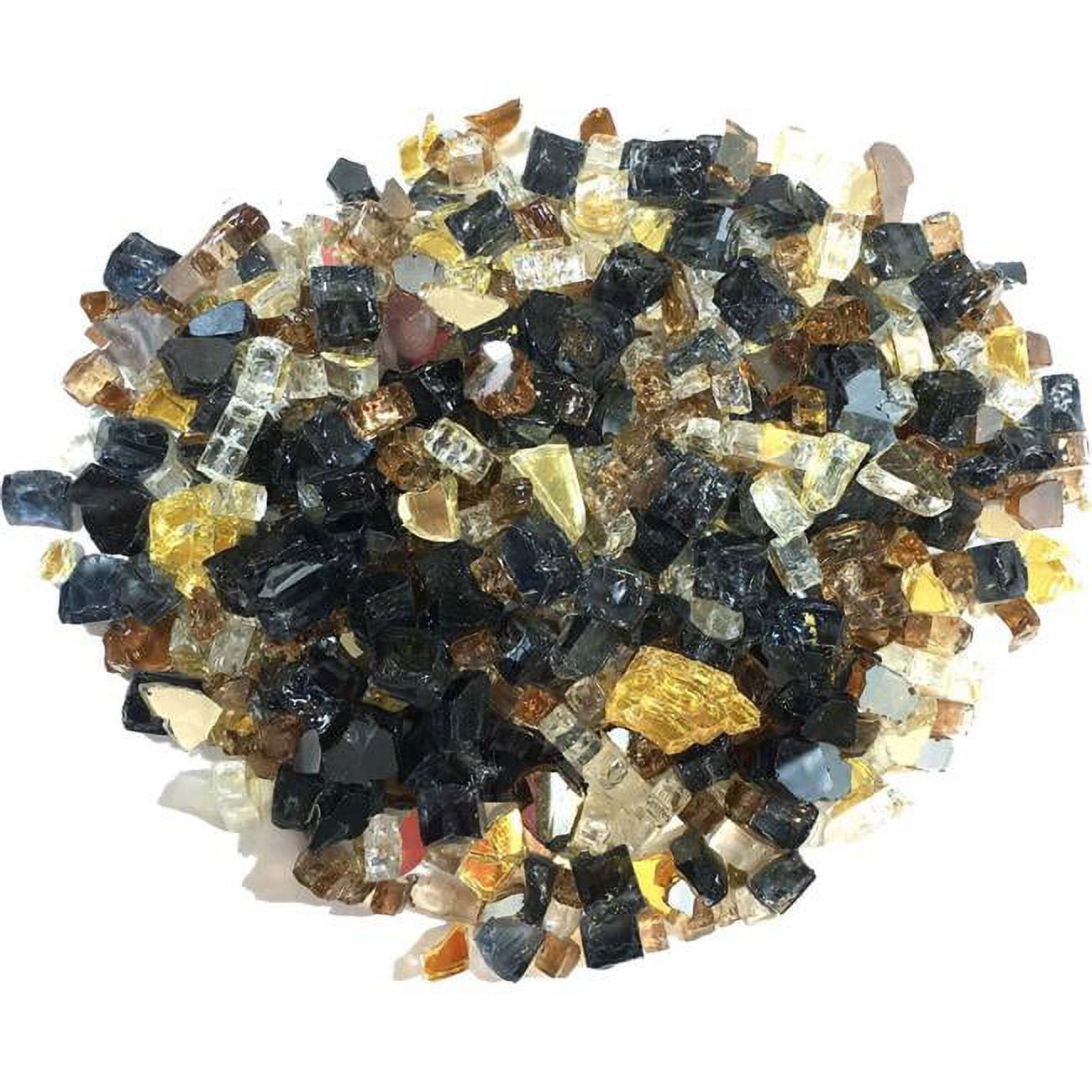 0.25 in. Reflective Fire Glass, Black, Copper & Gold