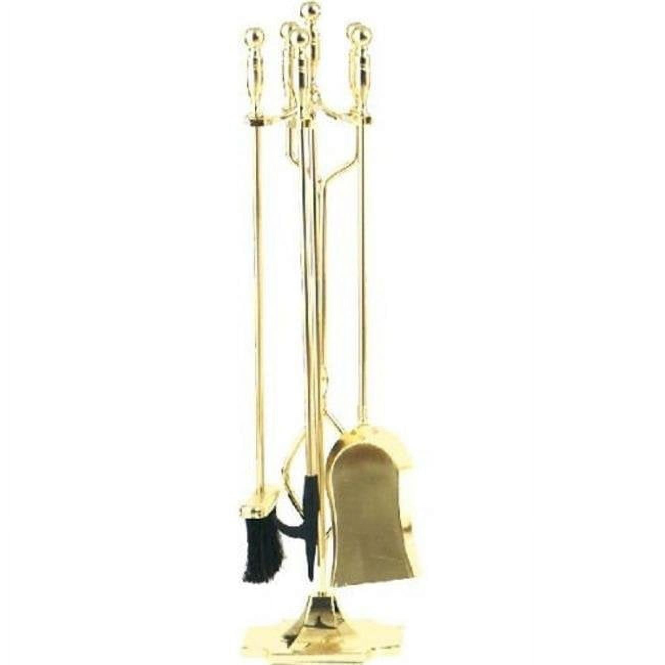 Picture of Dagan 2532 Fireplace Tool Set - Rail on Base&#44; Polished Brass - 5 Piece