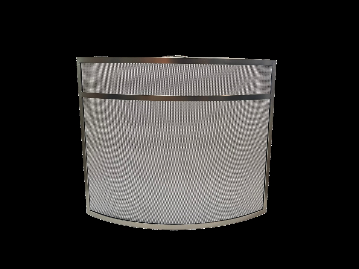 Picture of Fireplace Panel Screen Satin Nickel Finish With Handle On Top Back