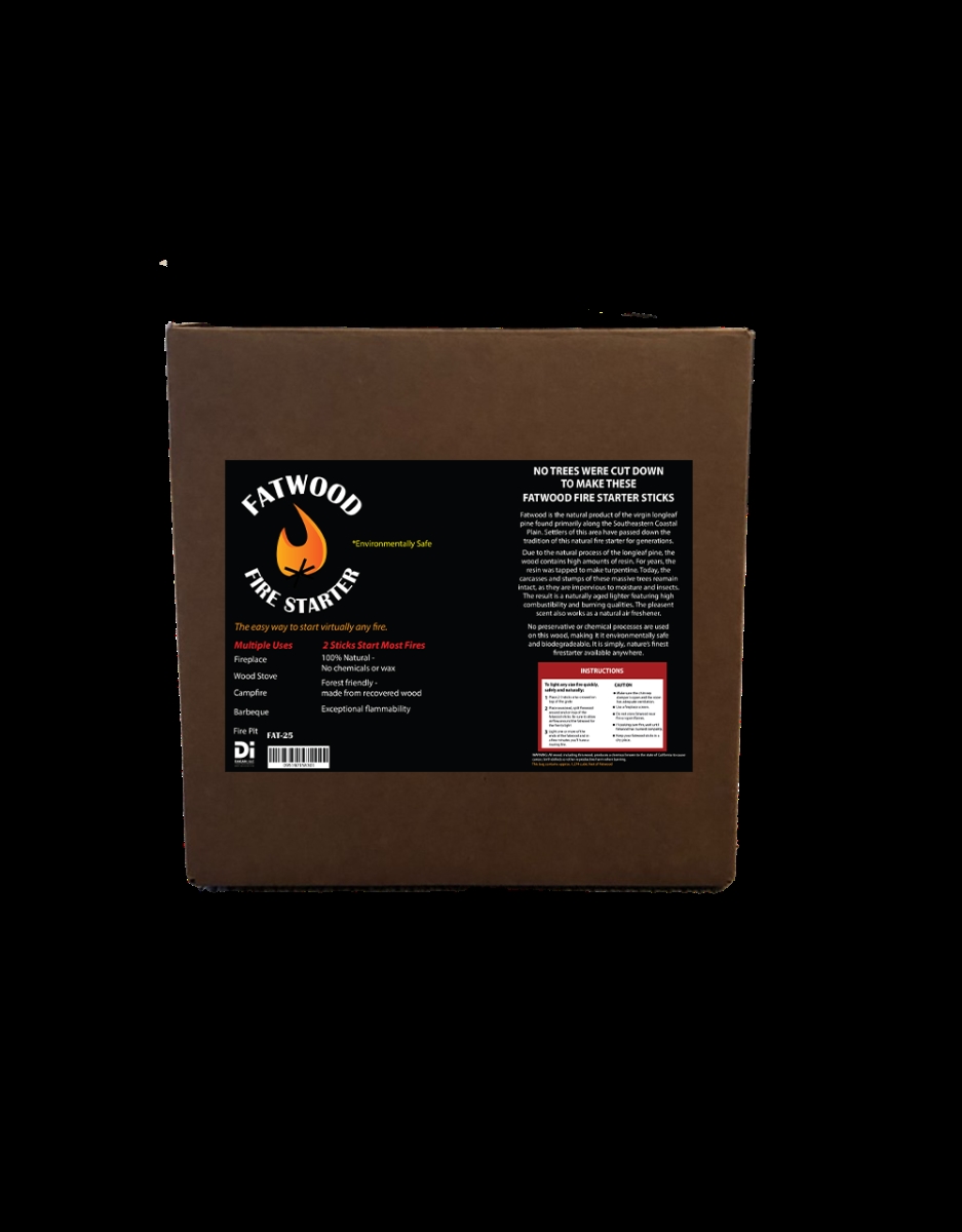 FAT25P Dagan FAT-25 Fatwood Fire Starter in a Box, Natural