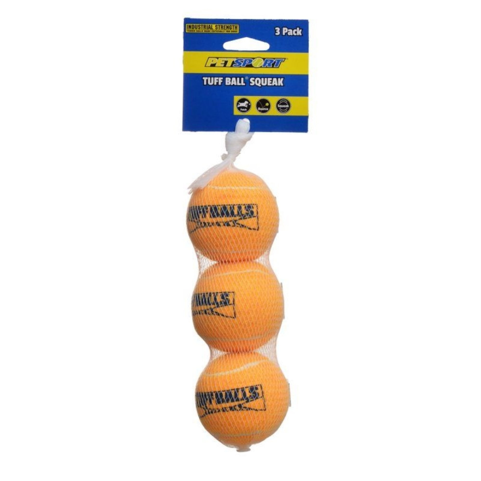 Picture of PetSport USA PS70268 2.5 in. Tuff Ball Squeak, Yellow - Pack of 3
